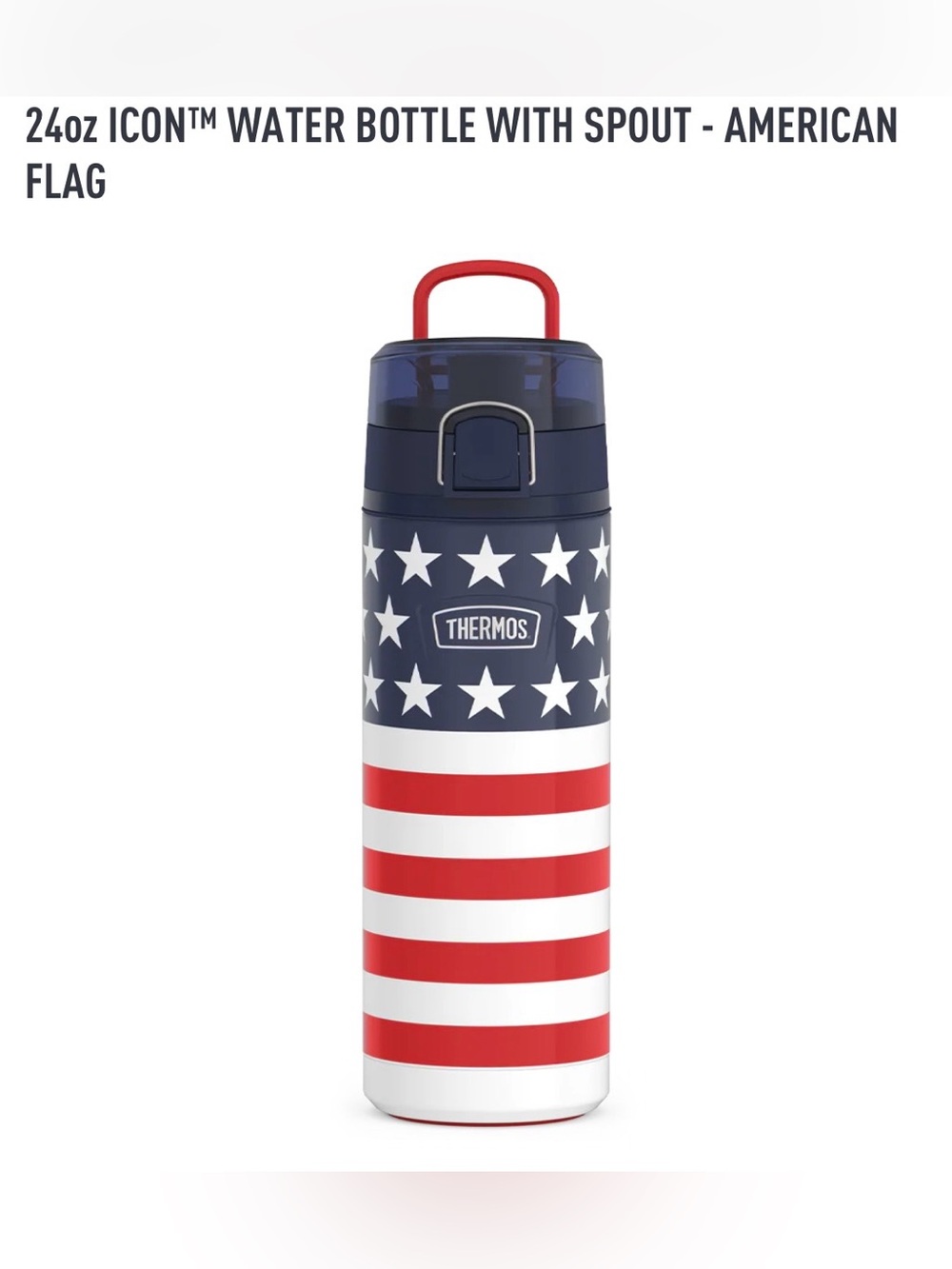 NWT Thermos American Flag Stainless Steel Water Bottle